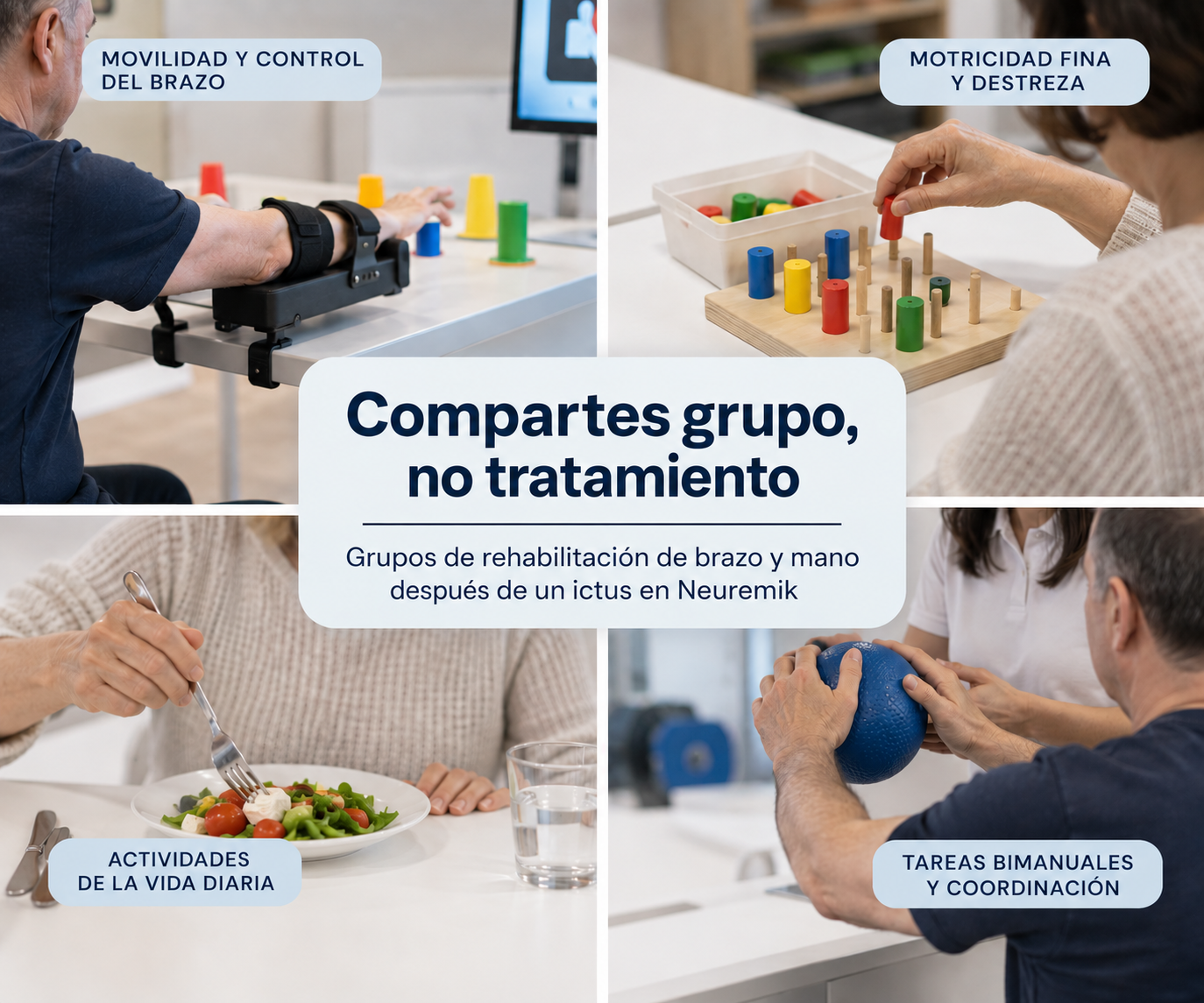 Rehabilitación del brazo después de un ictus en grupo